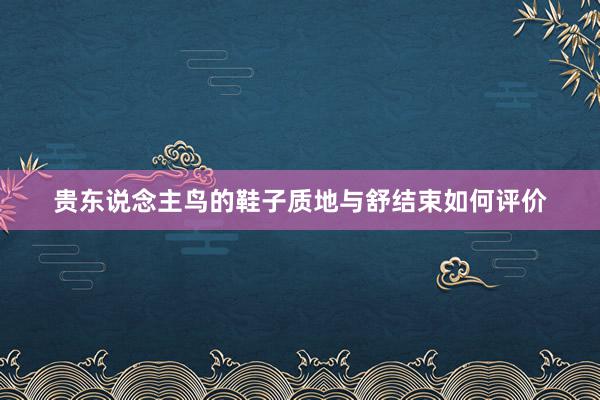 贵东说念主鸟的鞋子质地与舒结束如何评价